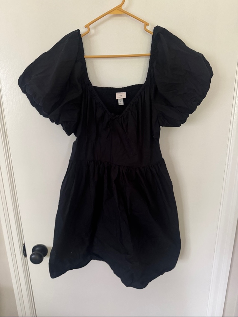a new day Black Smocked Neckline Mini Dress
